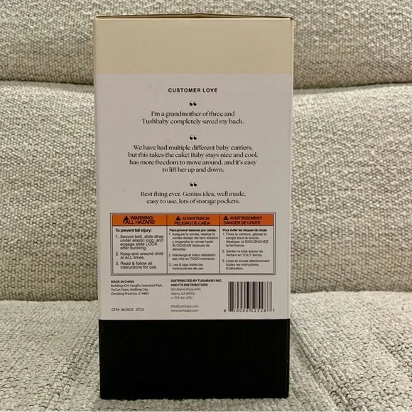 New Tushbaby Baby Hip Seat Carrier Lite Charcoal - Picture 4 of 5